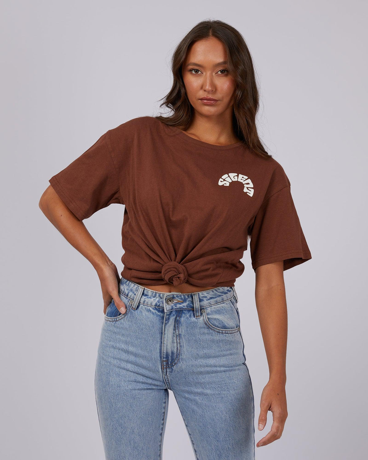 Silent Theory Ladies-Keep The Peach Tee Brown-Edge Clothing