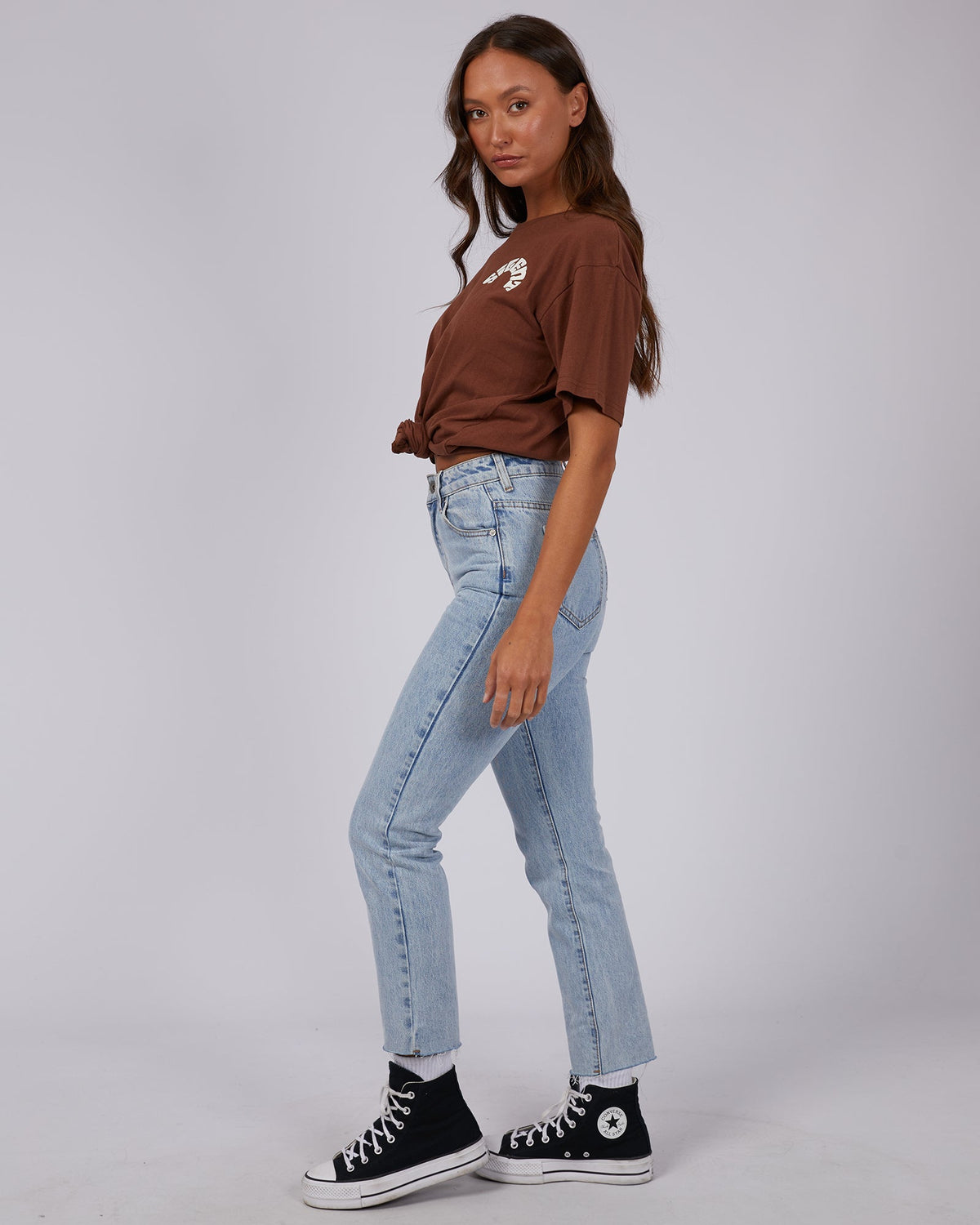 Silent Theory Ladies-Keep The Peach Tee Brown-Edge Clothing
