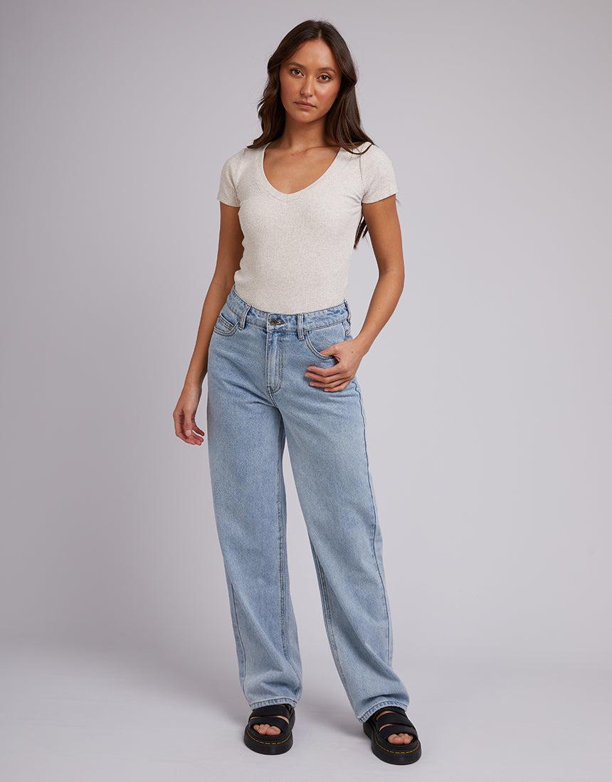 Silent Theory Ladies-Lily V Neck Tee 3Pk Wht/blk/oat-Edge Clothing