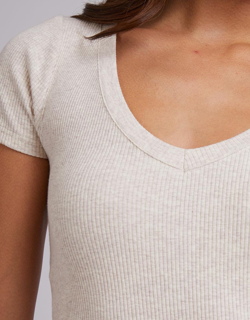 Silent Theory Ladies-Lily V Neck Tee 3Pk Wht/blk/oat-Edge Clothing