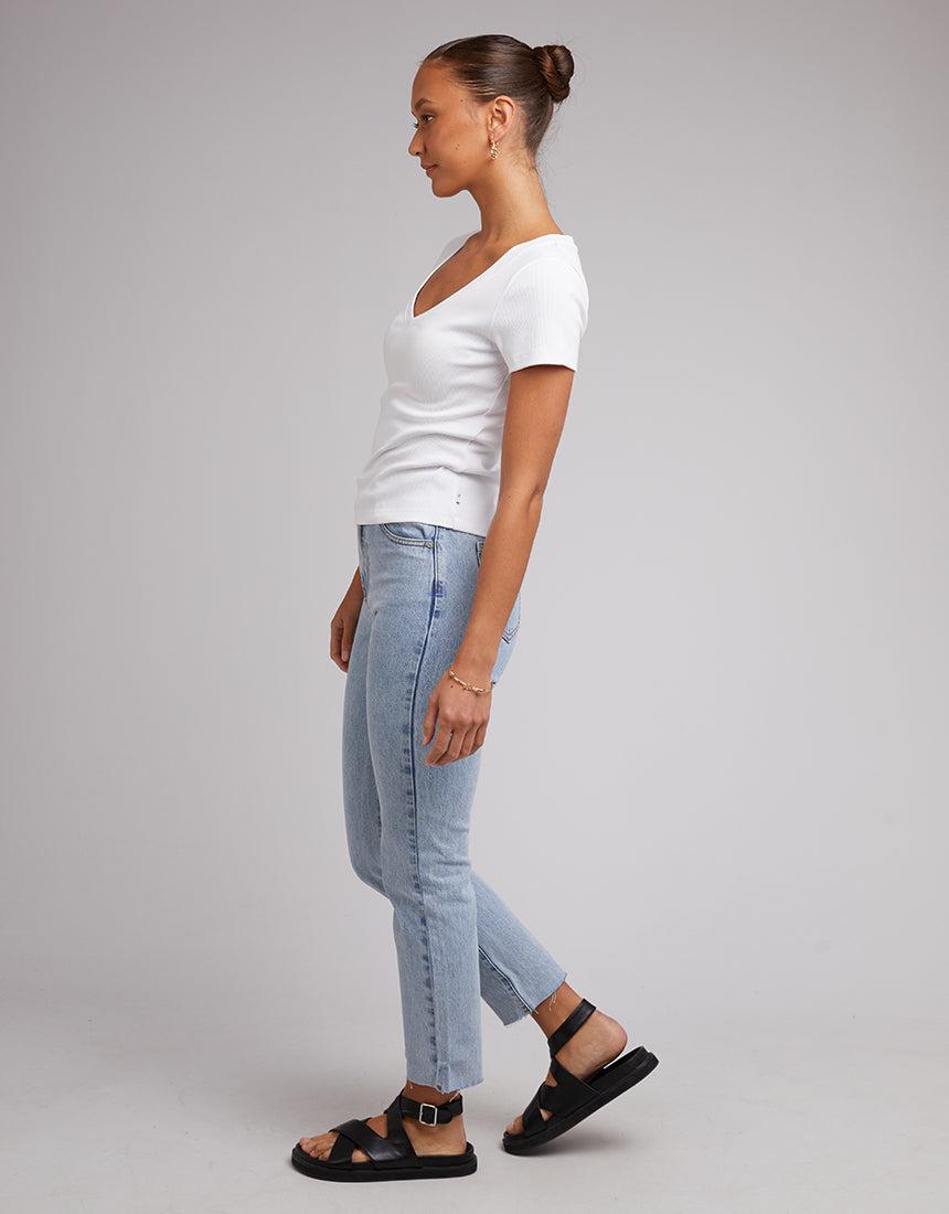 Silent Theory Ladies-Lily V Neck Tee 3Pk Wht/blk/oat-Edge Clothing