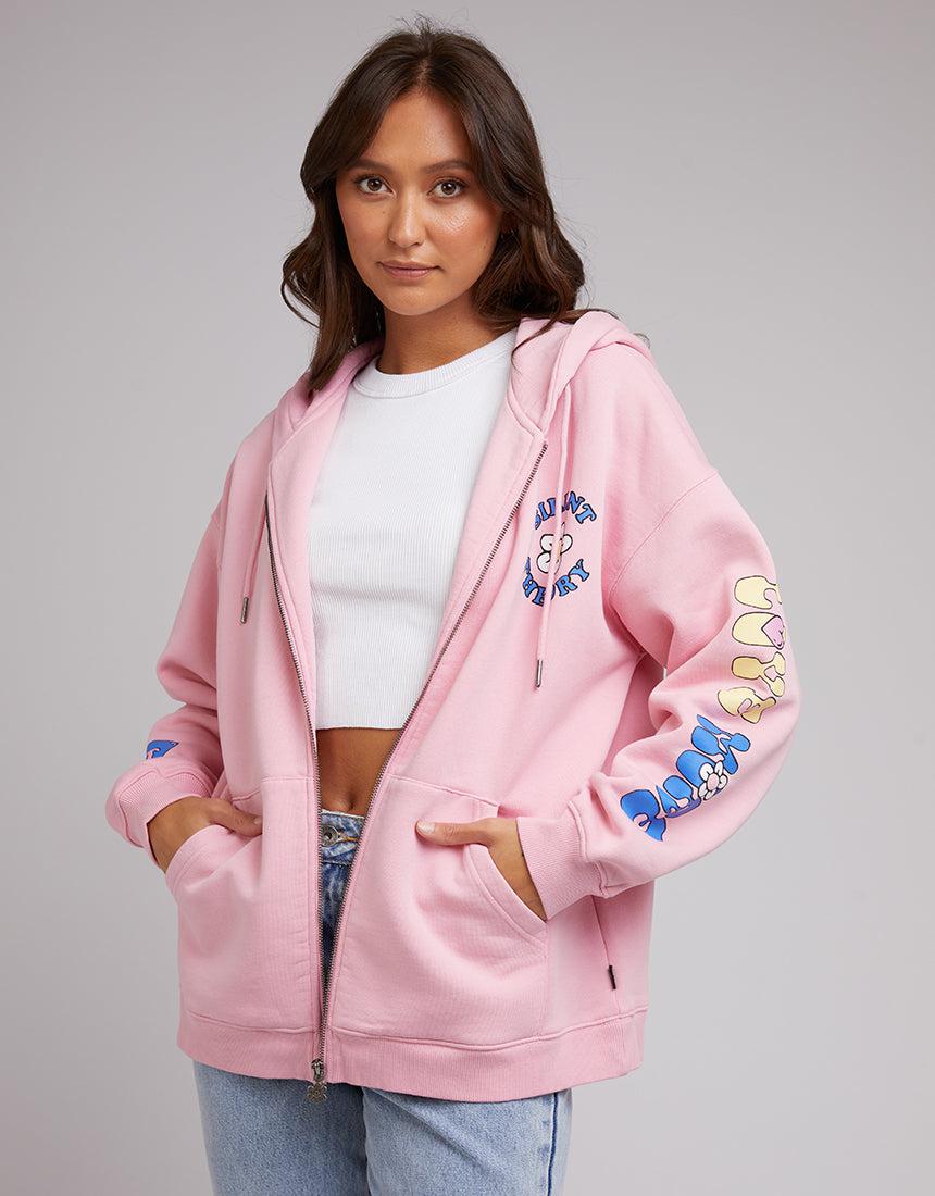 Silent Theory Ladies-Love More Zip Thru Pink-Edge Clothing