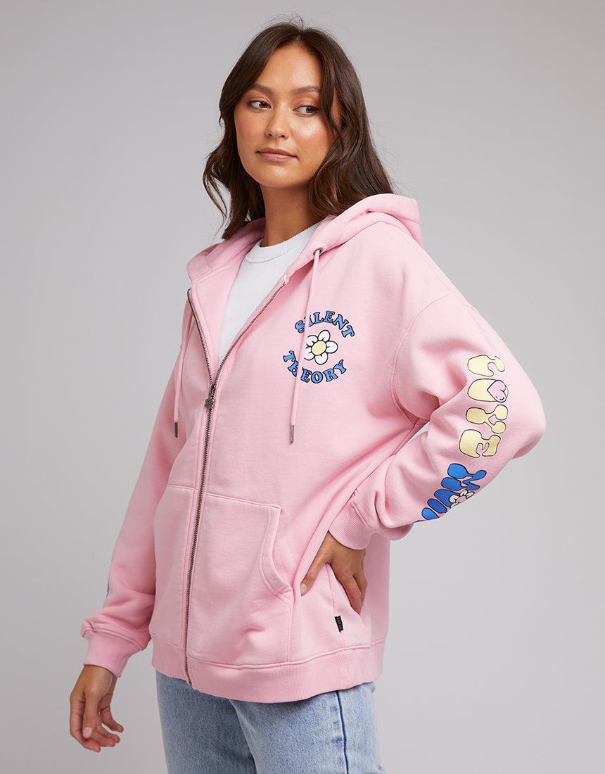 Silent Theory Ladies-Love More Zip Thru Pink-Edge Clothing