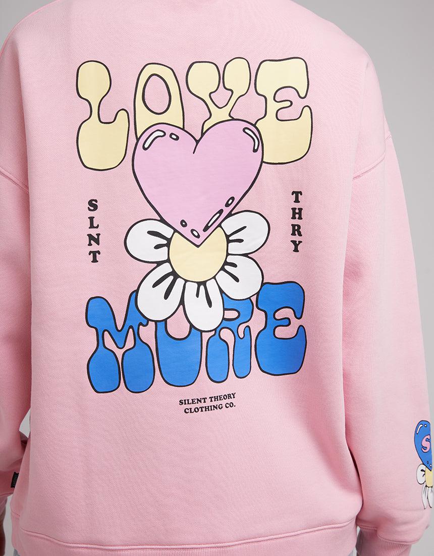 Silent Theory Ladies-Love More Zip Thru Pink-Edge Clothing