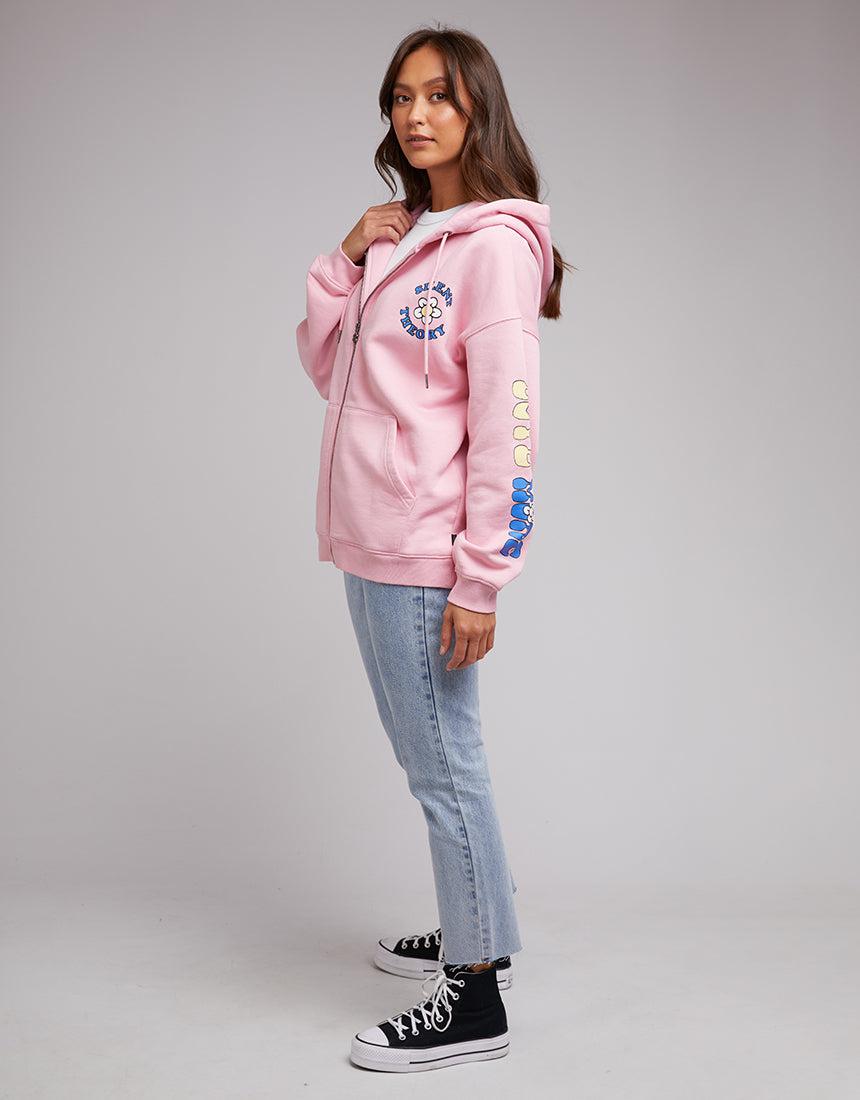 Silent Theory Ladies-Love More Zip Thru Pink-Edge Clothing