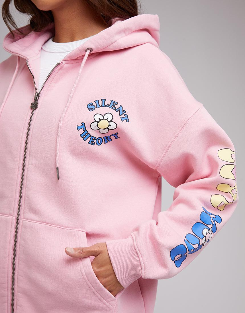 Silent Theory Ladies-Love More Zip Thru Pink-Edge Clothing