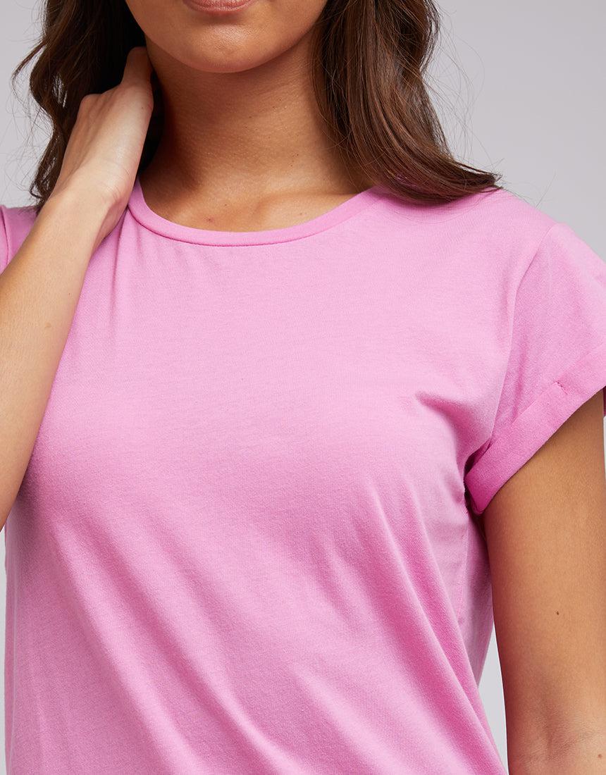Silent Theory Ladies-Lucy Tee Bright Pink-Edge Clothing