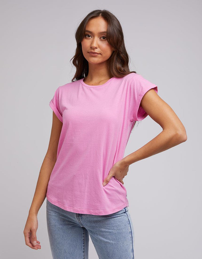 Silent Theory Ladies-Lucy Tee Bright Pink-Edge Clothing