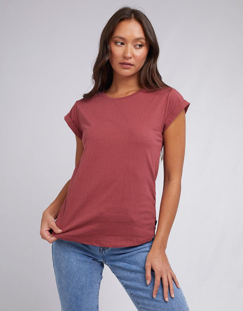 Silent Theory Ladies-Lucy Tee Burgandy-Edge Clothing