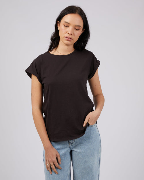 Silent Theory Ladies-Lucy Tee Washed Black-Edge Clothing