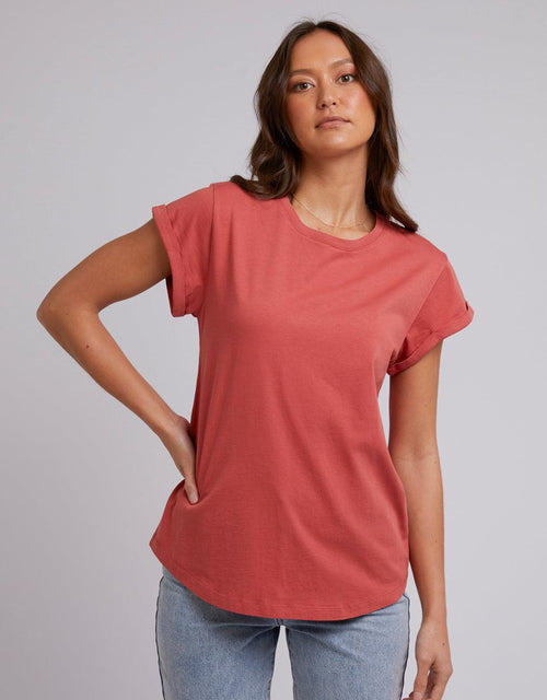 Silent Theory Ladies-Lucy Washed Tee Terracotta-Edge Clothing