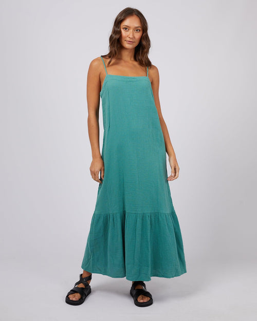 Silent Theory Ladies-Mahlia Maxi Dress Green-Edge Clothing