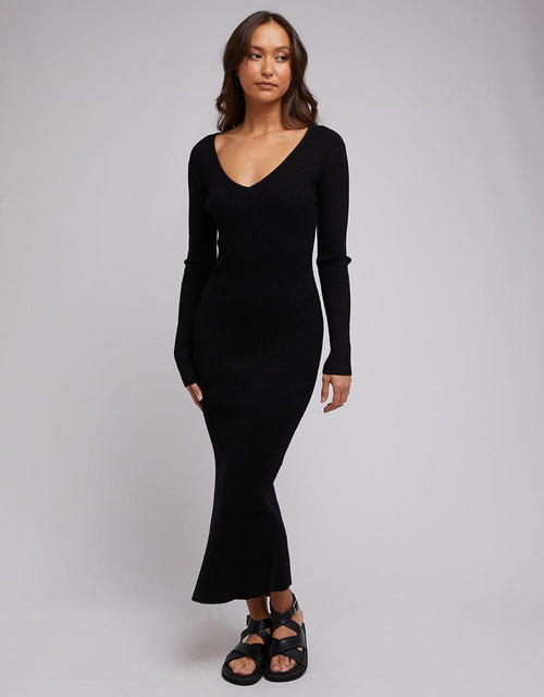 Silent Theory Ladies-Marle Knit Dress Black-Edge Clothing