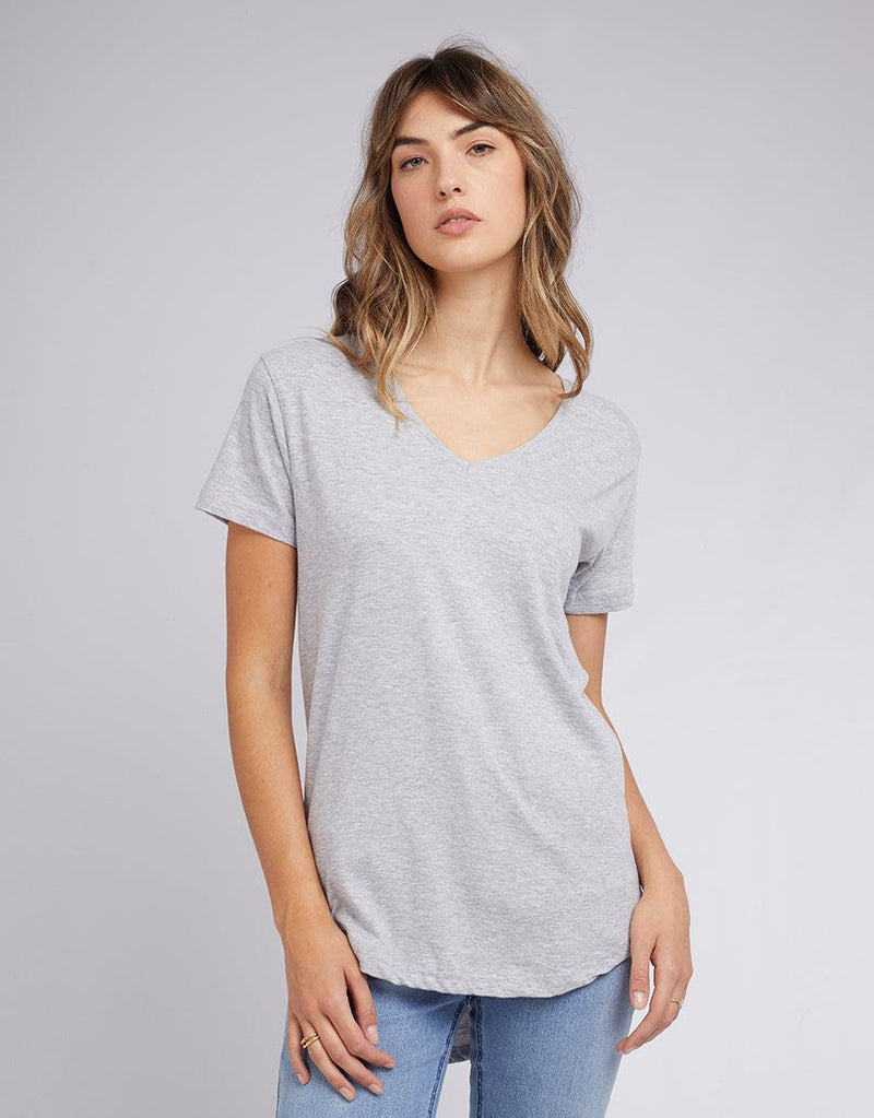 Silent Theory Ladies-Marvellous Tee Grey Marle-Edge Clothing