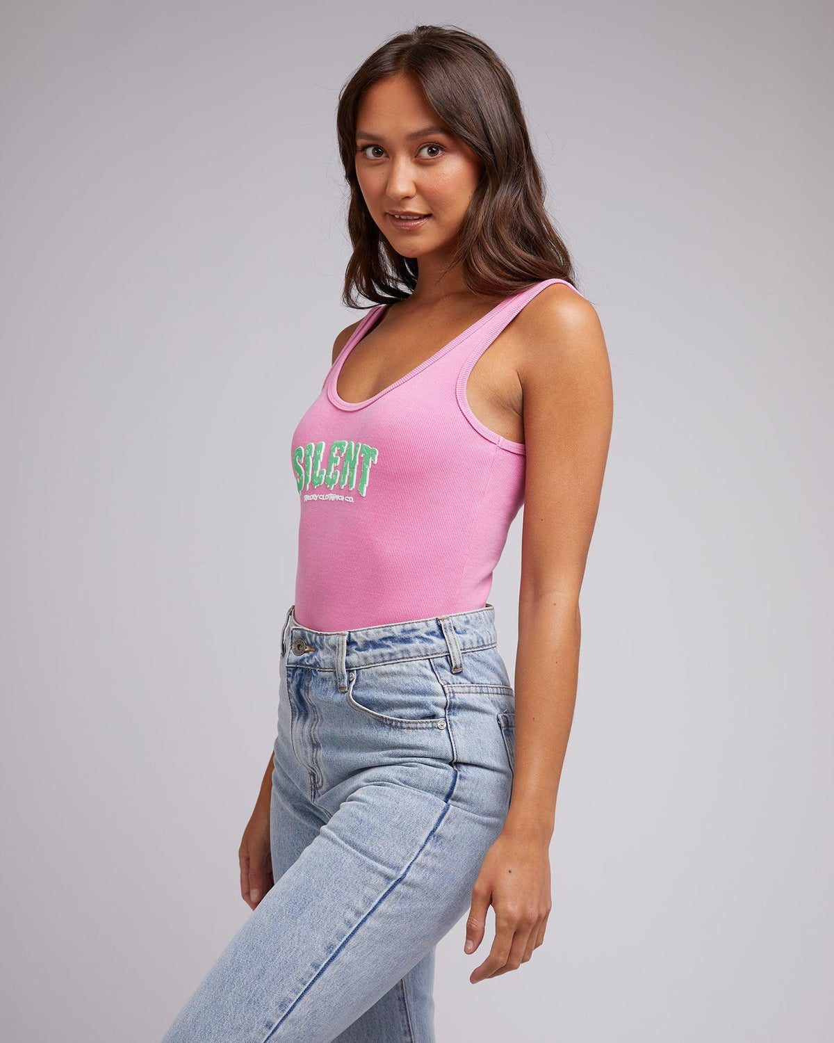 Silent Theory Ladies-Melting Merch Bodysuit Bright Pink-Edge Clothing
