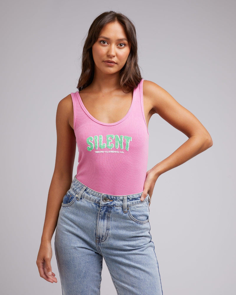 Silent Theory Ladies-Melting Merch Bodysuit Bright Pink-Edge Clothing