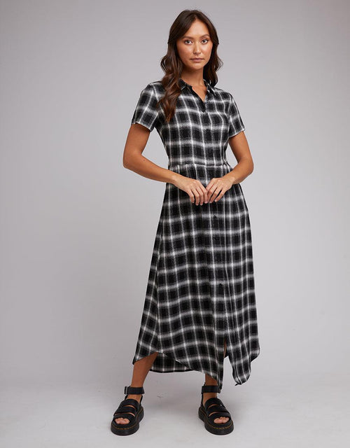Silent Theory Ladies-Miami Check Midi Dress Check-Edge Clothing