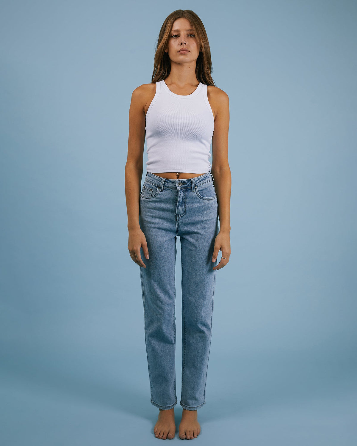 Silent Theory Ladies-Mila Comfort Straight Jean Light Blue-Edge Clothing