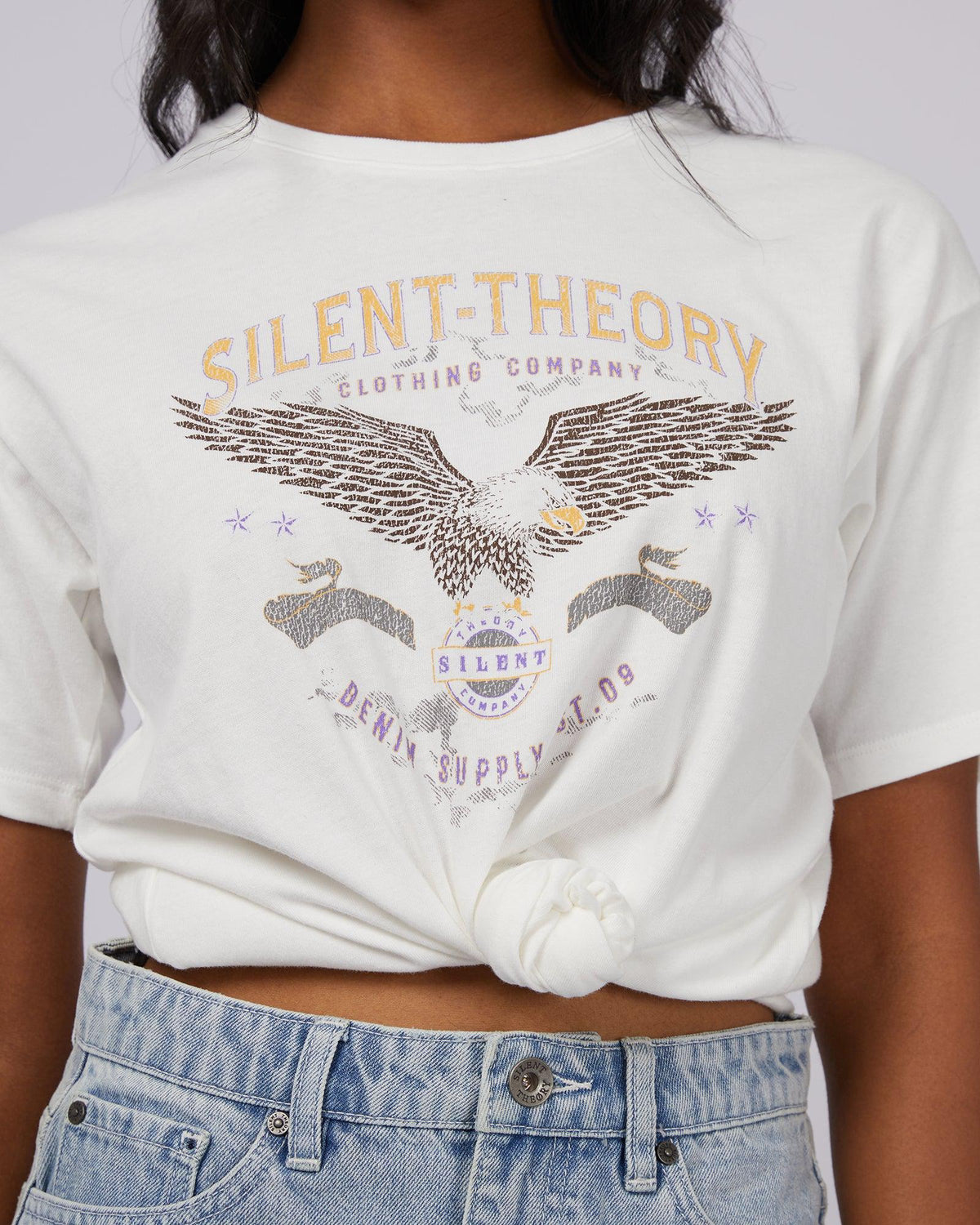 Silent Theory Ladies-New Flight Tee Vintage White-Edge Clothing