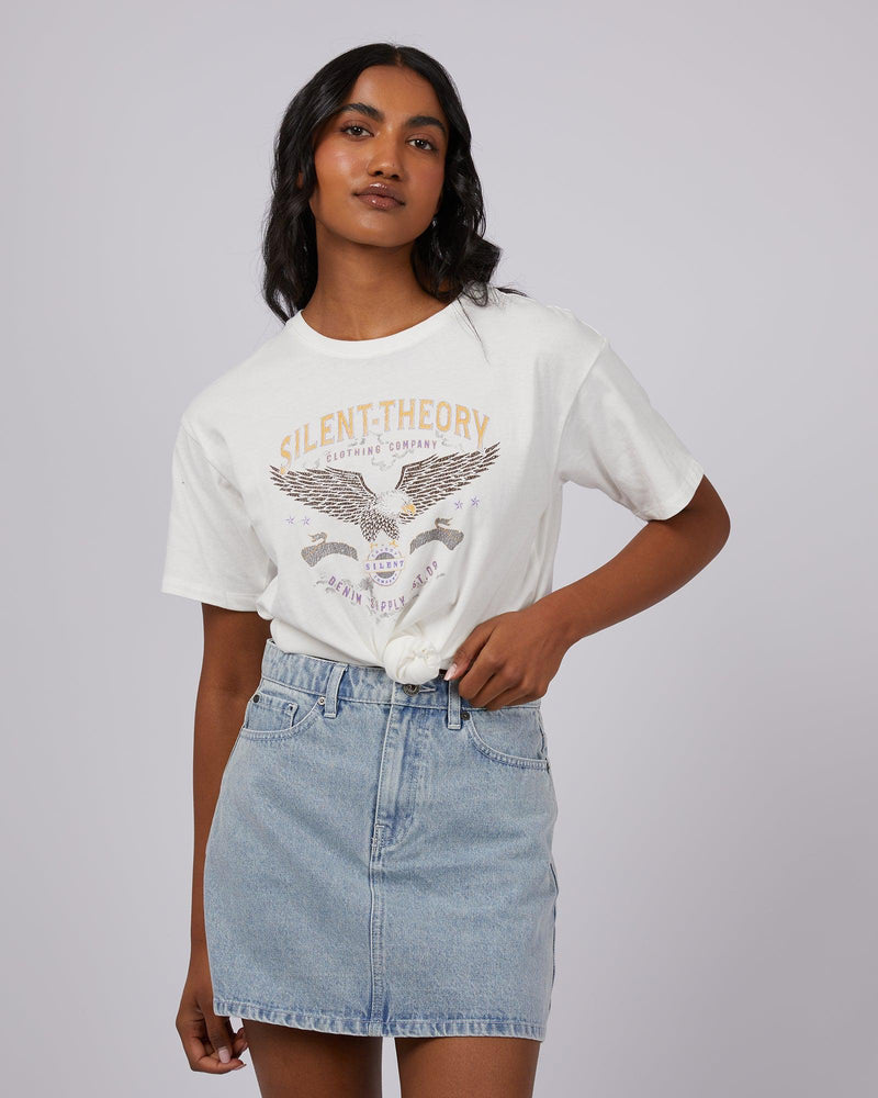 Silent Theory Ladies-New Flight Tee Vintage White-Edge Clothing