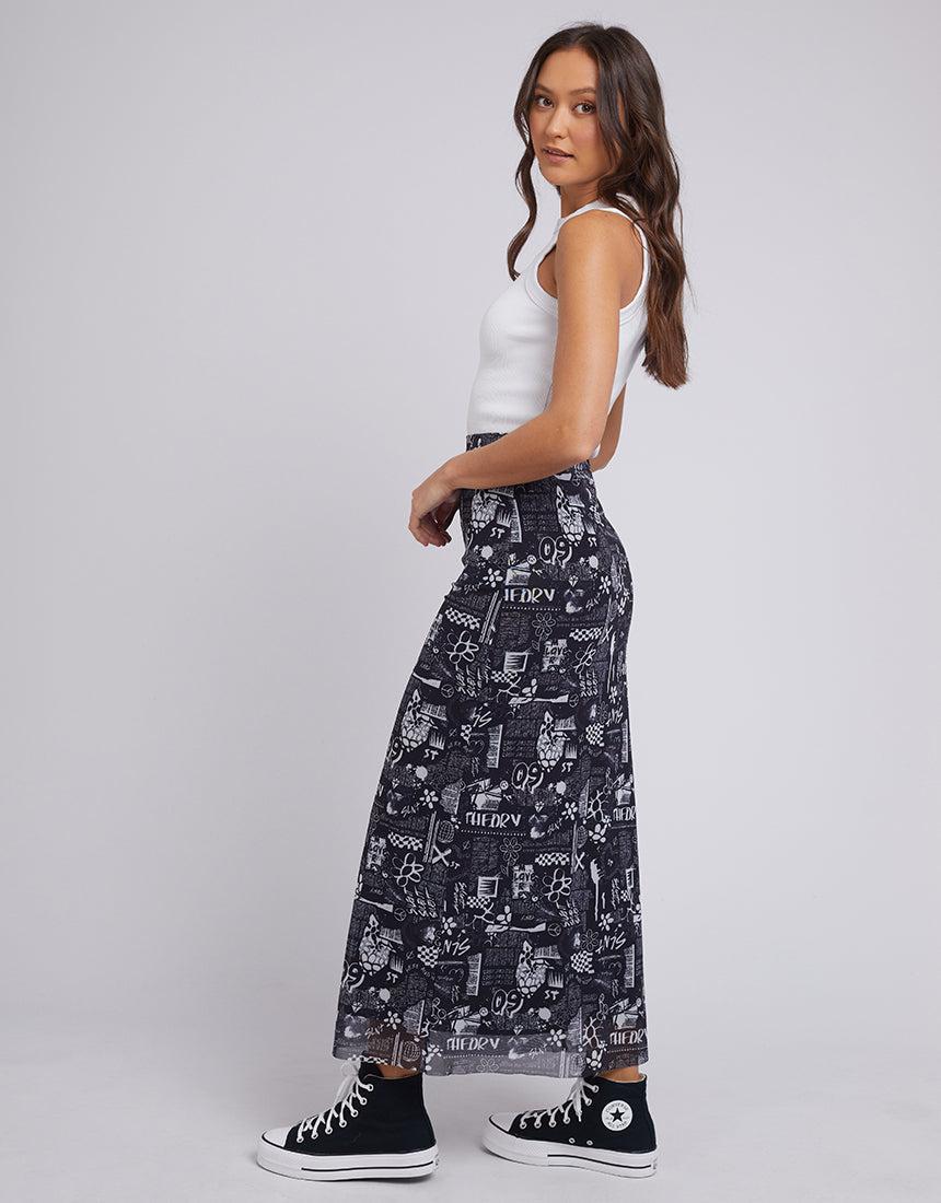 Silent Theory Ladies-News Skirt Black-Edge Clothing