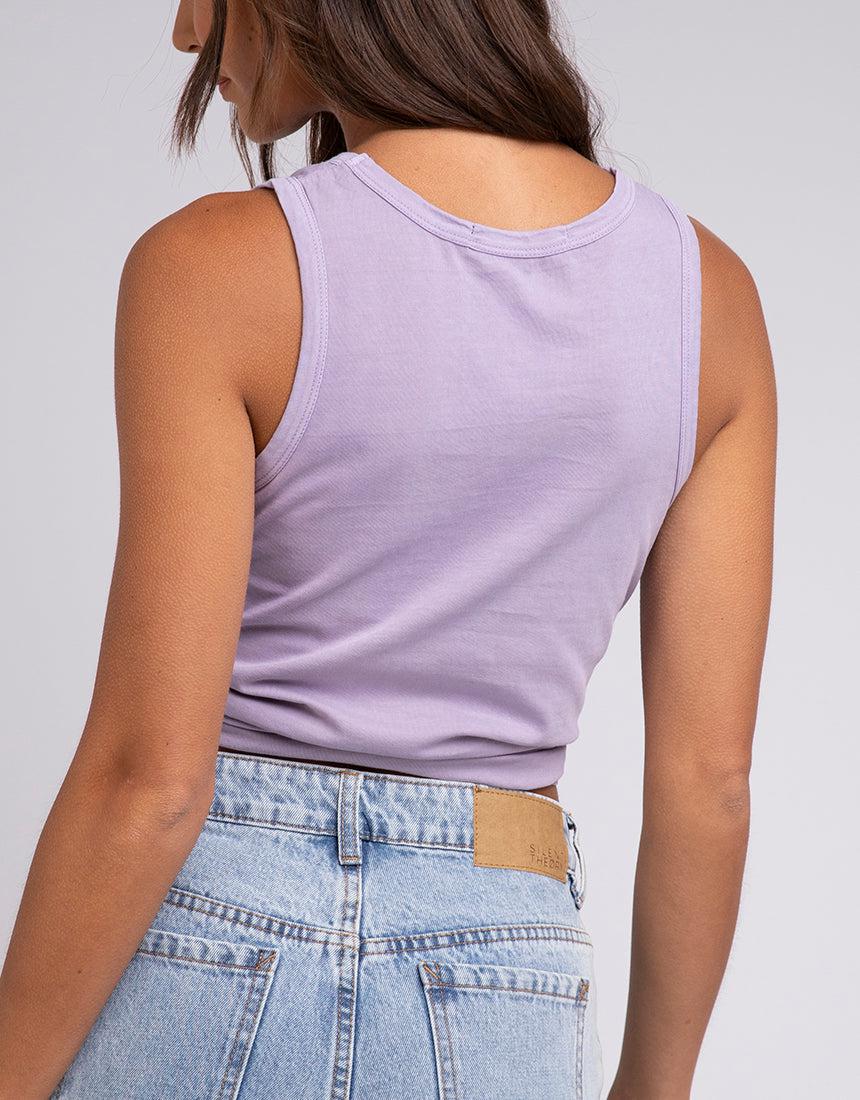 Silent Theory Ladies-Off Beat Tank Purple-Edge Clothing