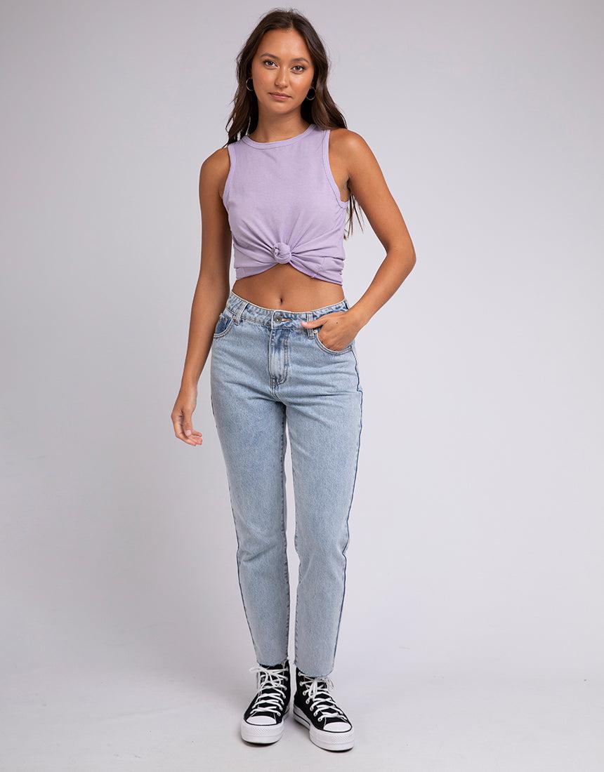 Silent Theory Ladies-Off Beat Tank Purple-Edge Clothing