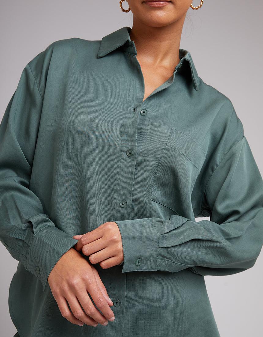 Silent Theory Ladies-Oscar Shirt Green-Edge Clothing