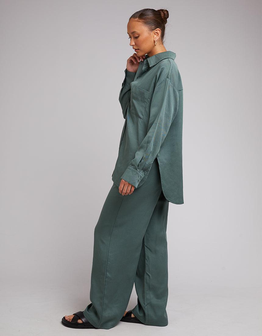 Silent Theory Ladies-Oscar Shirt Green-Edge Clothing