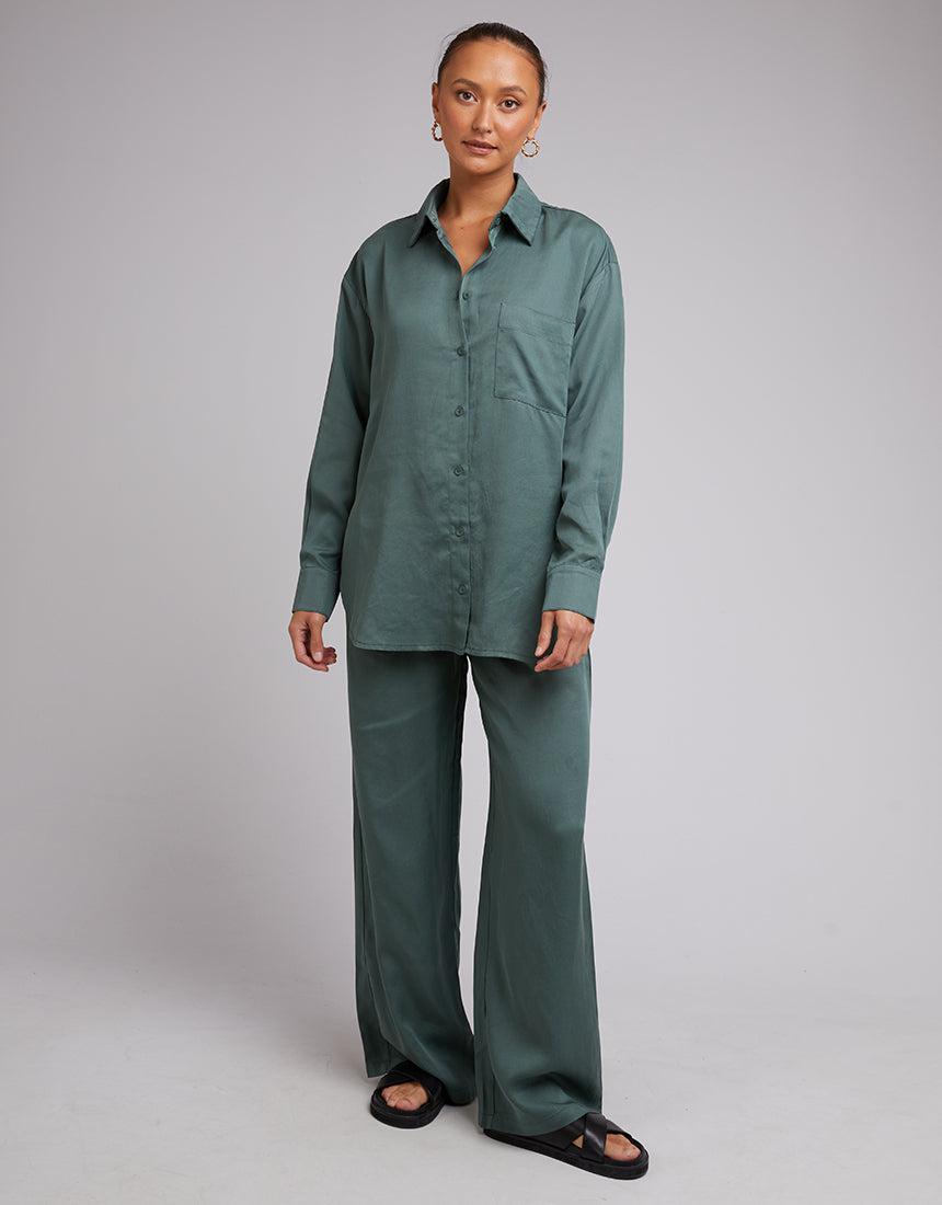 Silent Theory Ladies-Oscar Shirt Green-Edge Clothing