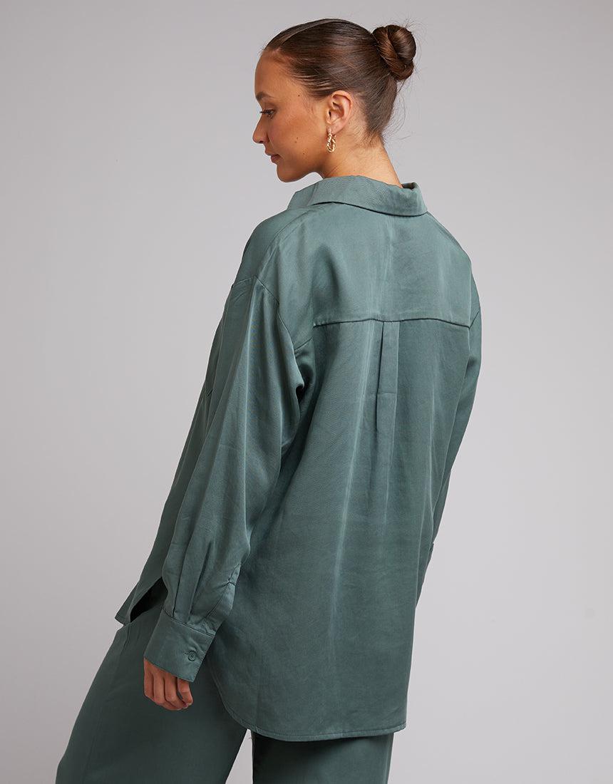 Silent Theory Ladies-Oscar Shirt Green-Edge Clothing