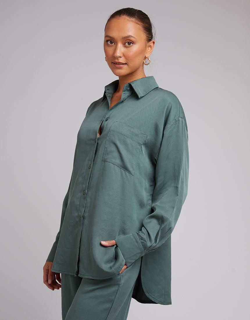 Silent Theory Ladies-Oscar Shirt Green-Edge Clothing