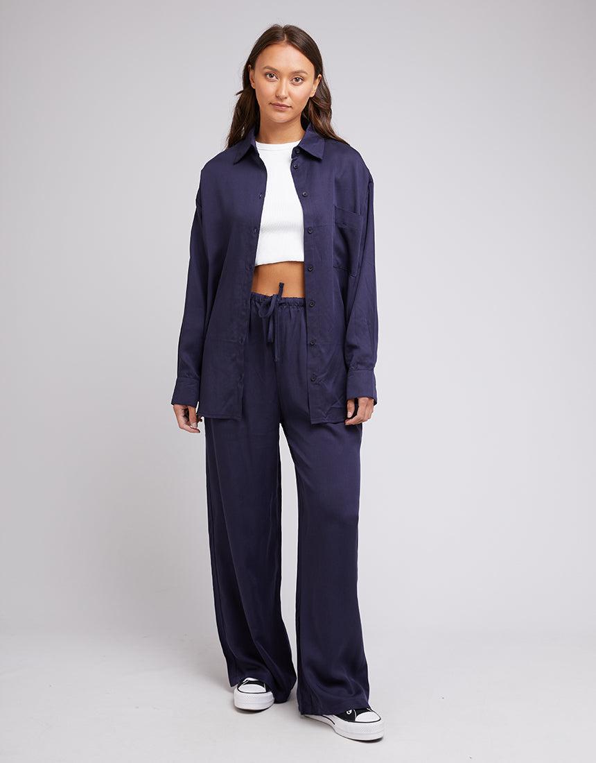 Silent Theory Ladies-Oscar Shirt Navy-Edge Clothing