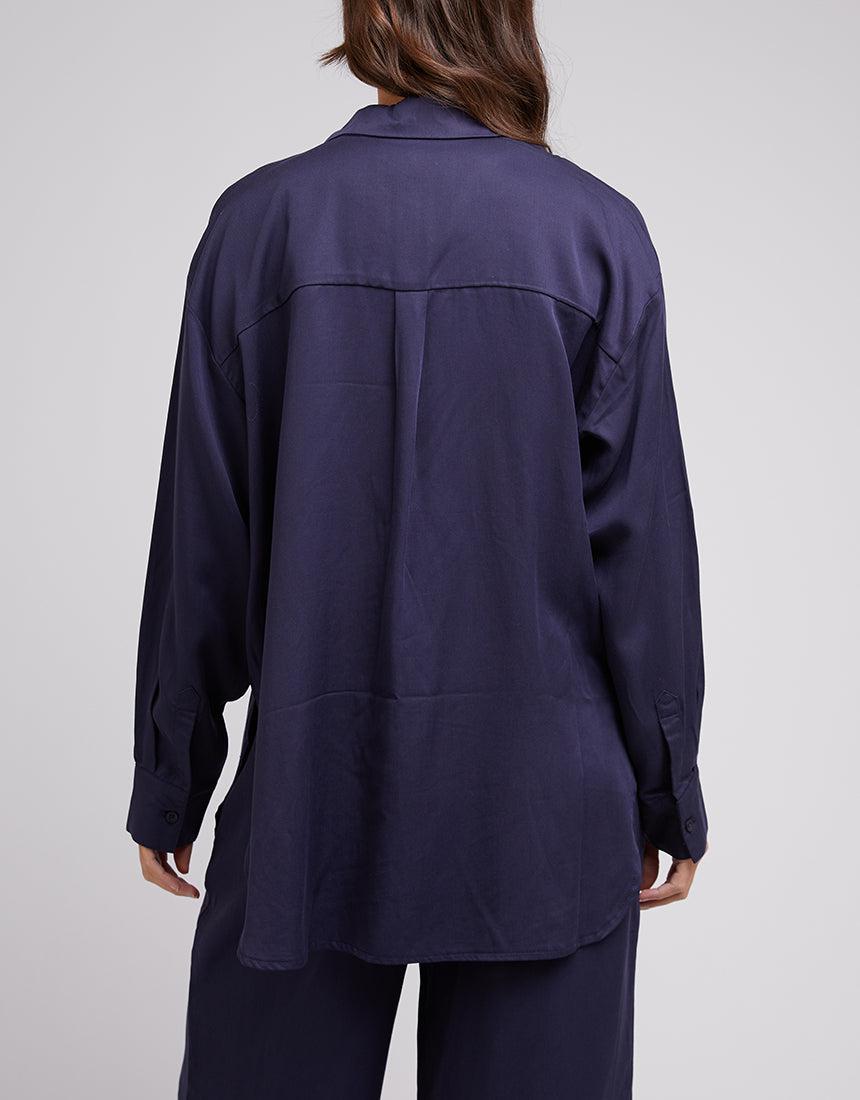 Silent Theory Ladies-Oscar Shirt Navy-Edge Clothing