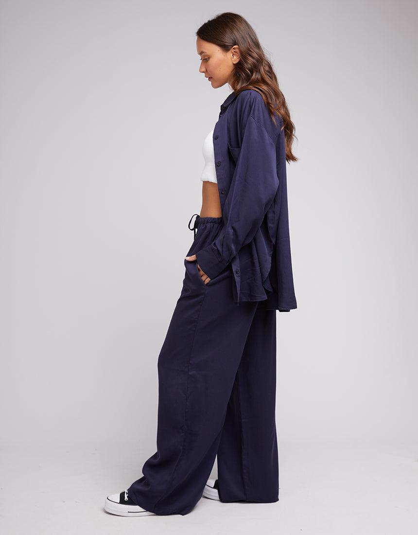 Silent Theory Ladies-Oscar Shirt Navy-Edge Clothing
