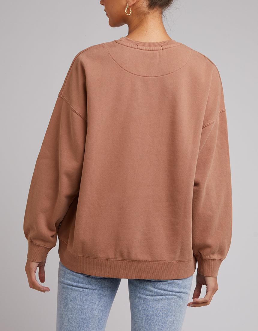 Silent Theory Ladies-Oversized Crew Tan-Edge Clothing