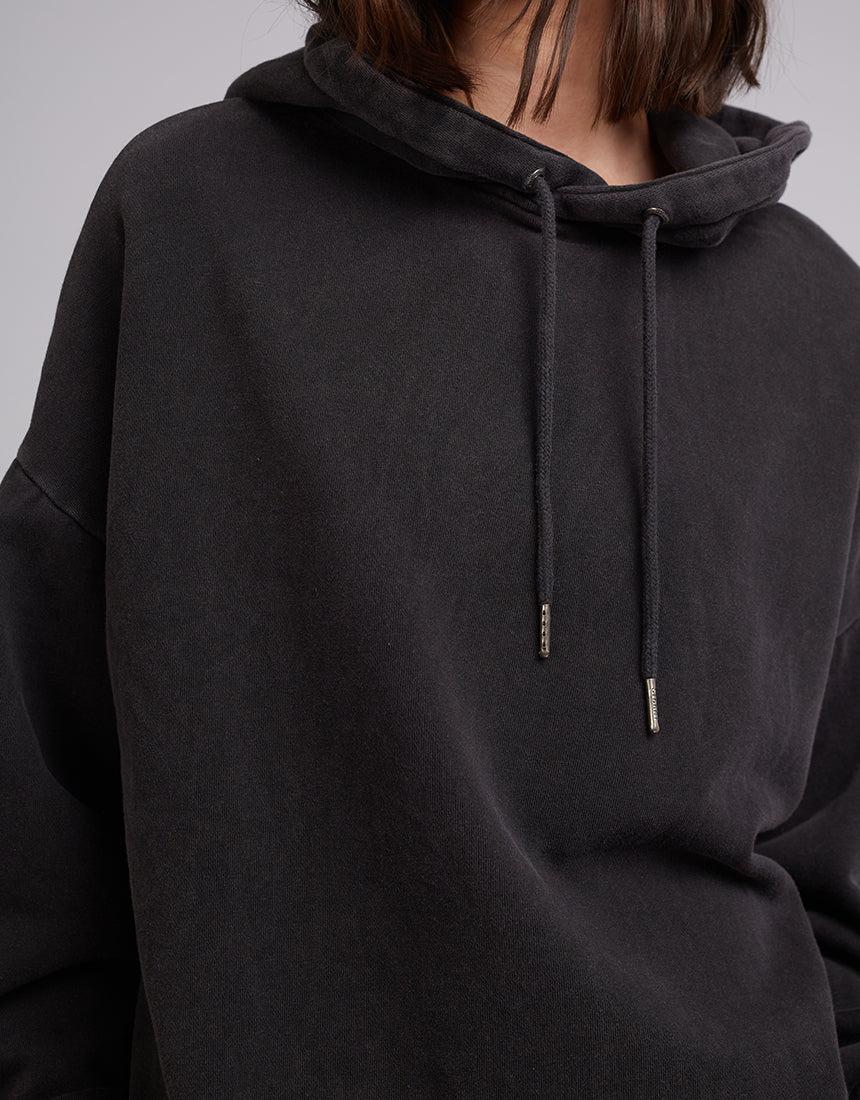 Silent Theory Ladies-Oversized Hoody Washed Black-Edge Clothing