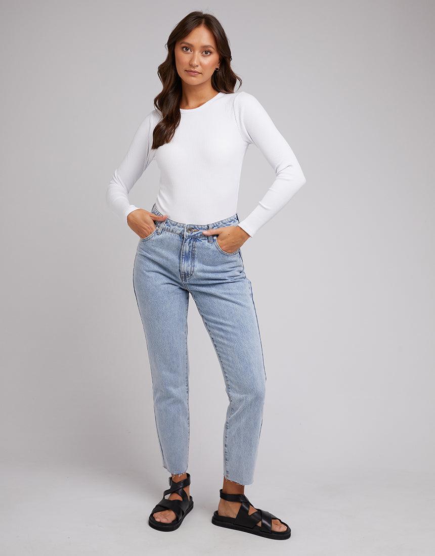 Silent Theory Ladies-Rib Long Sleeve 3Pk Wht/blk/bpnk-Edge Clothing