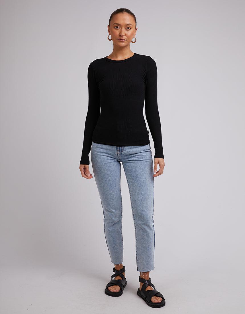 Silent Theory Ladies-Rib Long Sleeve Black-Edge Clothing