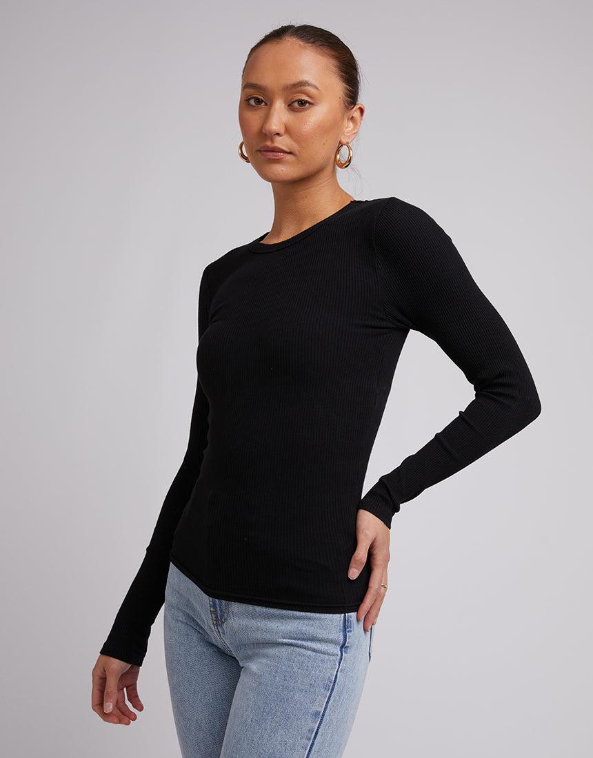 Silent Theory Ladies-Rib Long Sleeve Black-Edge Clothing