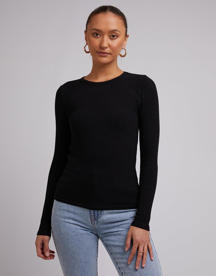 Silent Theory Ladies-Rib Long Sleeve Black-Edge Clothing