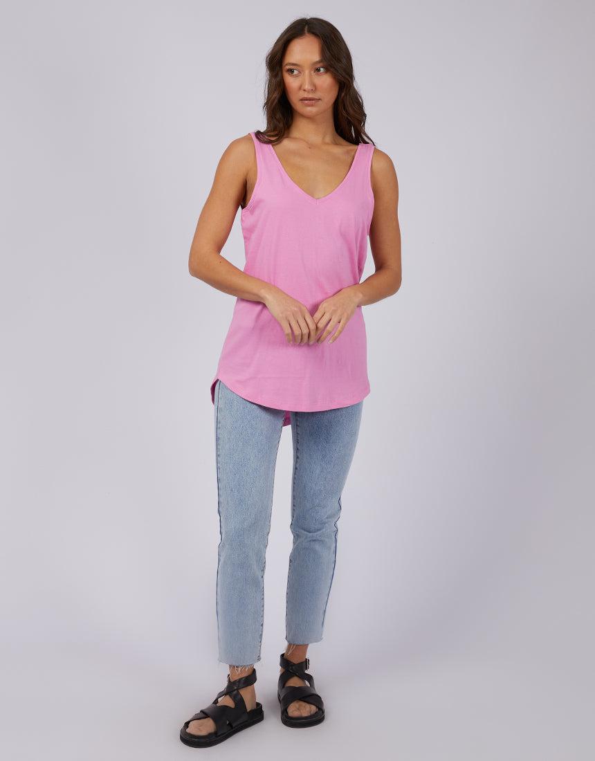 Silent Theory Ladies-Ricky Tank Bright Pink-Edge Clothing