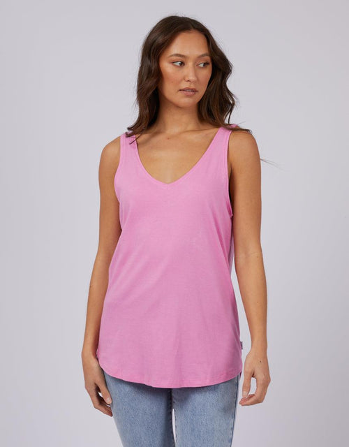 Silent Theory Ladies-Ricky Tank Bright Pink-Edge Clothing