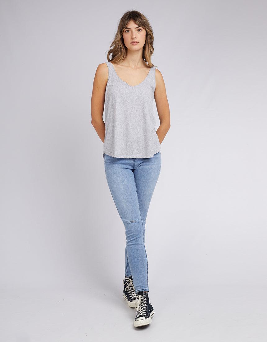 Silent Theory Ladies-Ricky Tank Grey Marle-Edge Clothing