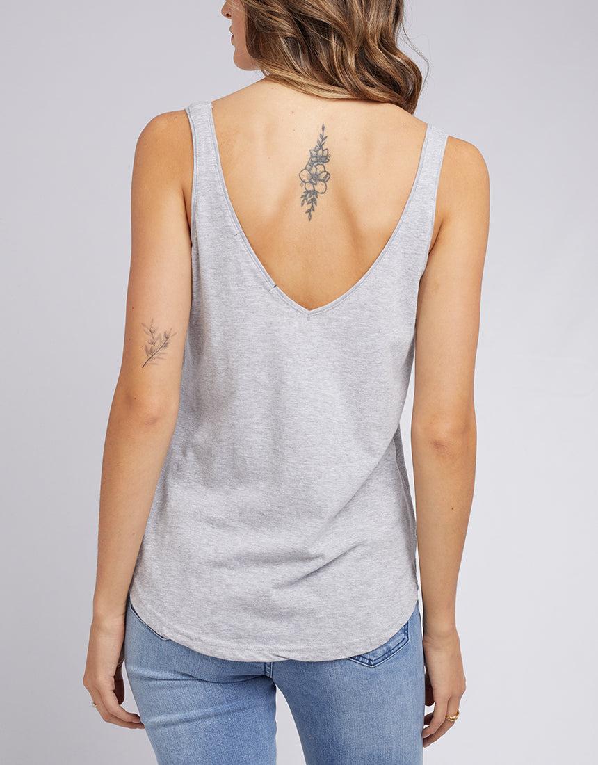Silent Theory Ladies-Ricky Tank Grey Marle-Edge Clothing