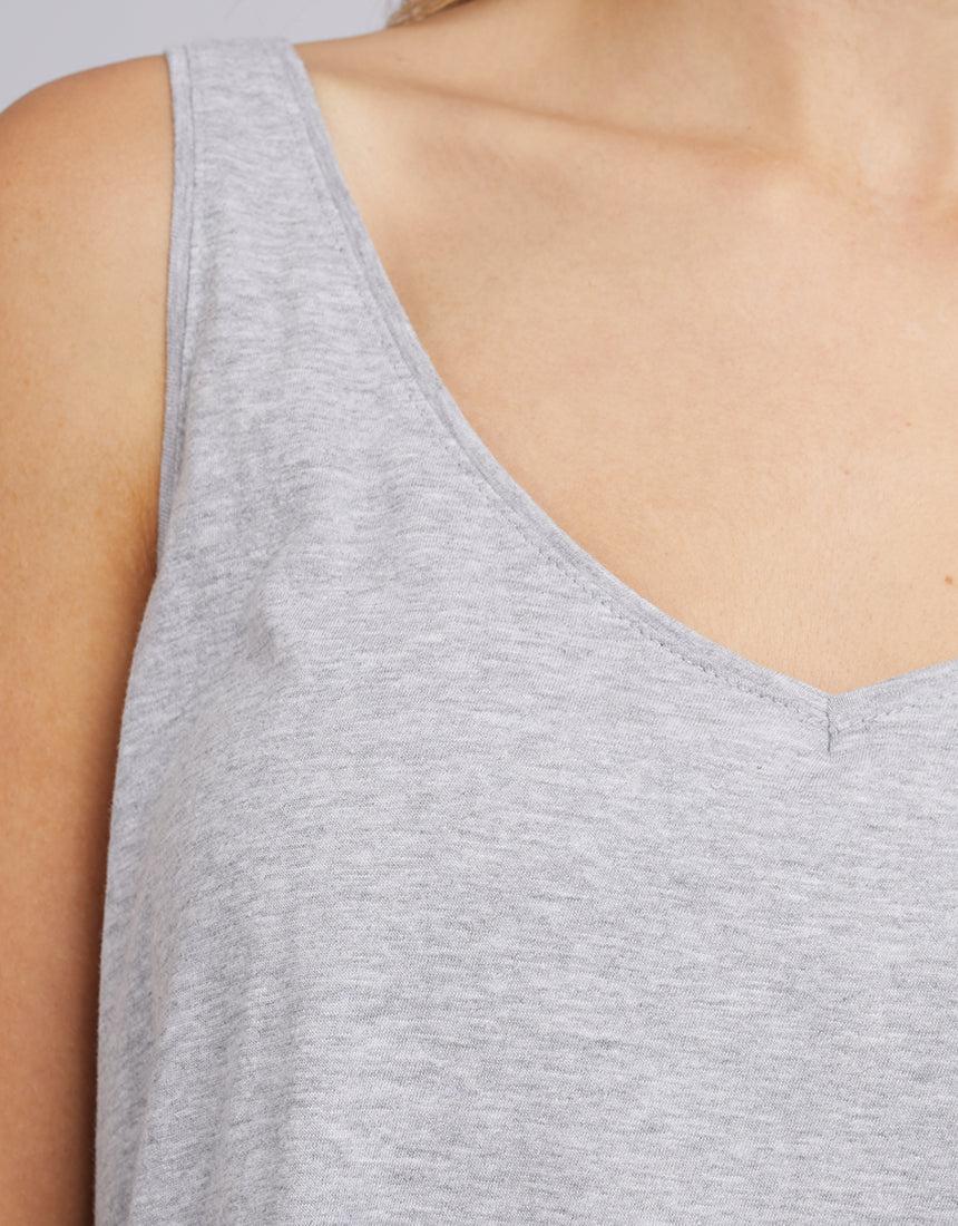 Silent Theory Ladies-Ricky Tank Grey Marle-Edge Clothing