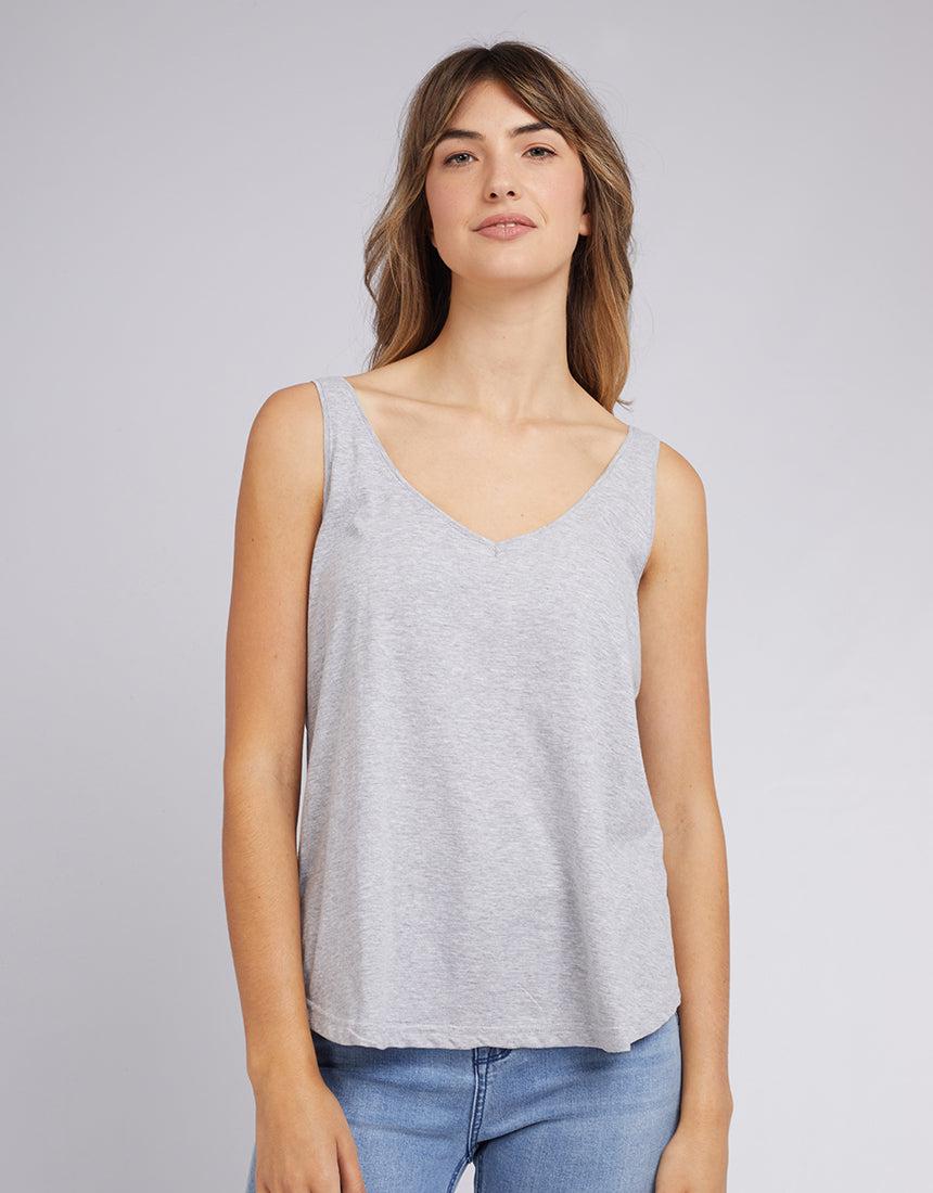 Silent Theory Ladies-Ricky Tank Grey Marle-Edge Clothing