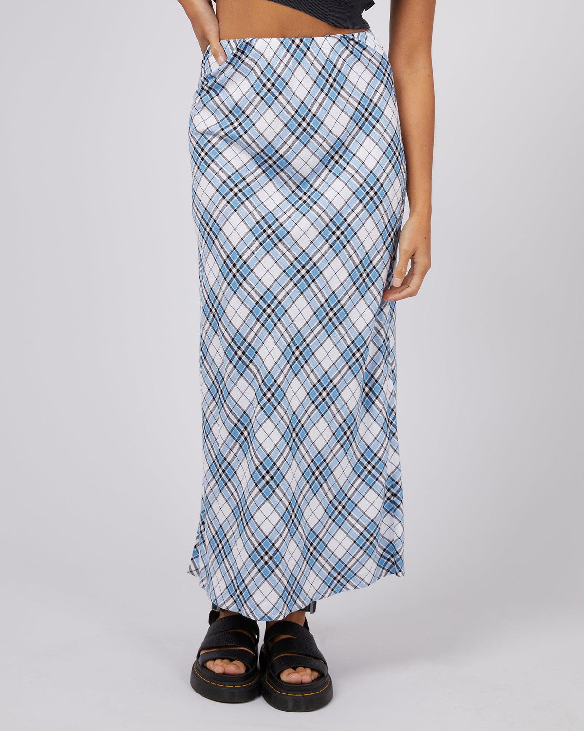 Silent Theory Ladies-Rixie Maxi Skirt Blue-Edge Clothing