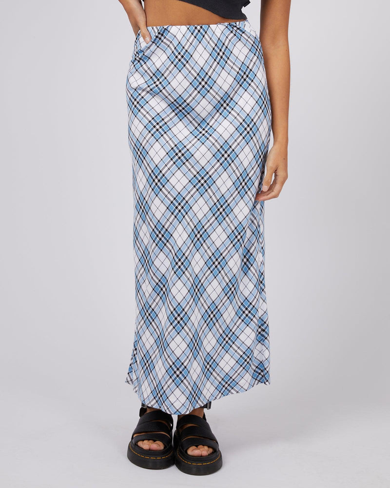 Silent Theory Ladies-Rixie Maxi Skirt Blue-Edge Clothing