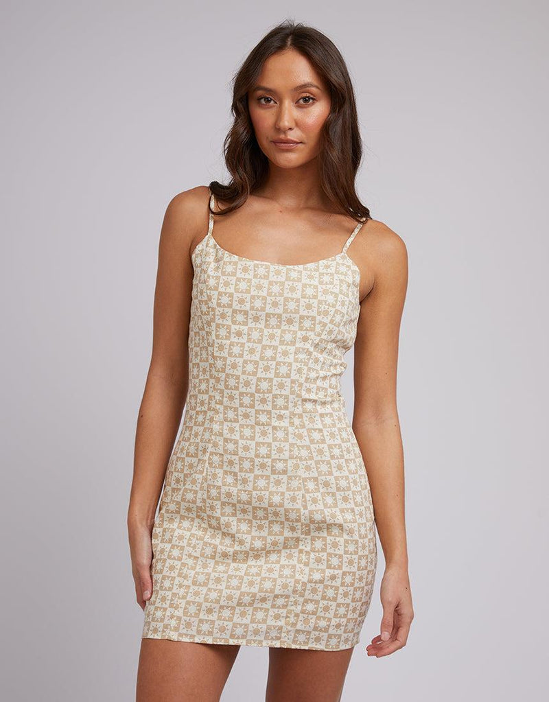 Silent Theory Ladies-Sol Mini Dress Oatmeal-Edge Clothing